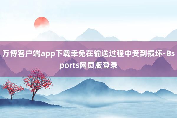 万博客户端app下载幸免在输送过程中受到损坏-Bsports网页版登录