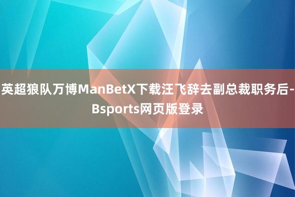 英超狼队万博ManBetX下载汪飞辞去副总裁职务后-Bsports网页版登录
