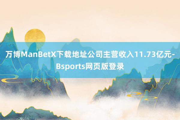 万博ManBetX下载地址公司主营收入11.73亿元-Bsports网页版登录