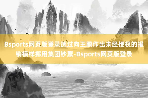 Bsports网页版登录透过向王鹏作出未经授权的报销模样挪用集团钞票-Bsports网页版登录
