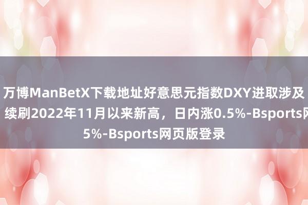 万博ManBetX下载地址好意思元指数DXY进取涉及109关隘，续刷2022年11月以来新高，日内涨0.5%-Bsports网页版登录
