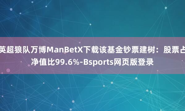 英超狼队万博ManBetX下载该基金钞票建树:股票占净值比99.6%-Bsports网页版登录