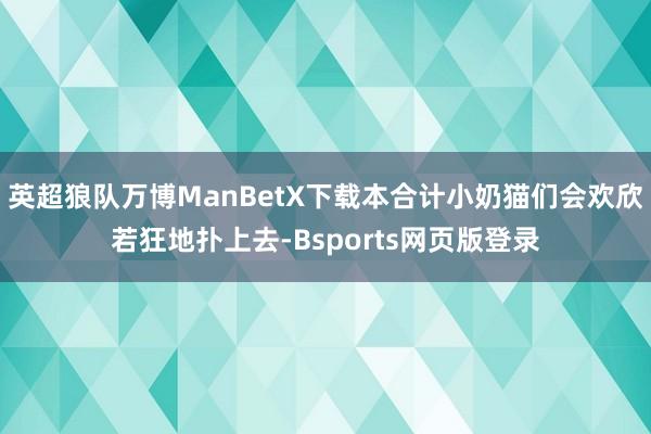 英超狼队万博ManBetX下载本合计小奶猫们会欢欣若狂地扑上去-Bsports网页版登录