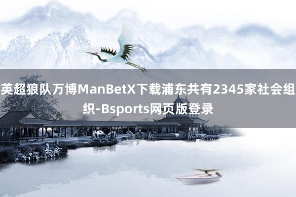 英超狼队万博ManBetX下载浦东共有2345家社会组织-Bsports网页版登录