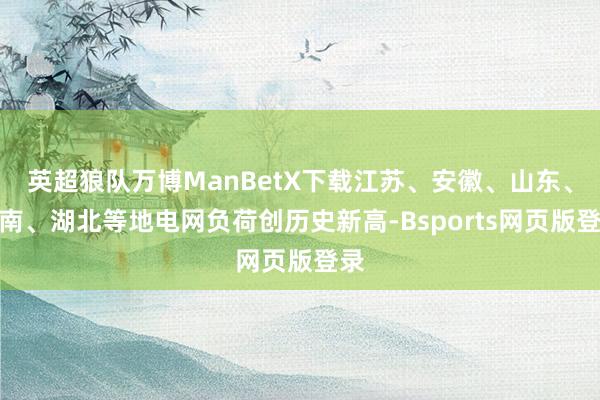 英超狼队万博ManBetX下载江苏、安徽、山东、河南、湖北等地电网负荷创历史新高-Bsports网页版登录